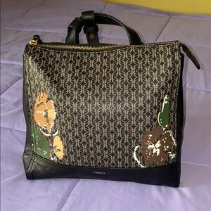 NWOT Fossil Black and Brown Women's Bag